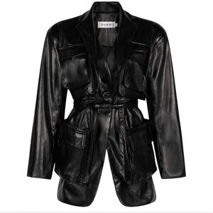 Rouhi Black Vegan Leather Jacket
